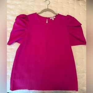 TCEC Puff Sleeve Blouse in Fuchsia Pink - worn once, excellent condition